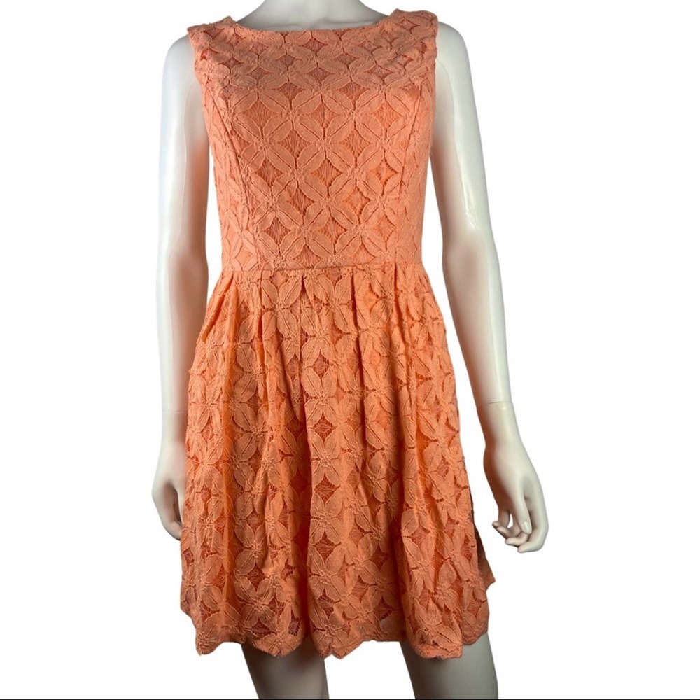 NWT City Studio Peach Pink Casual Sleeveless Mini Dress Scoop Neckline Size 9